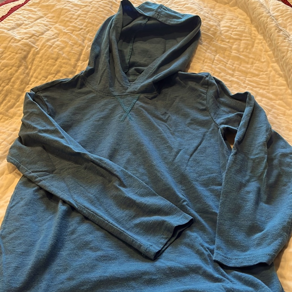 Gently worn  Teal boys’ hoodie. Long sleeve. 60% cotton. Size M (8)